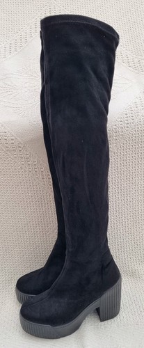 Topshop black faux suede over - faux,