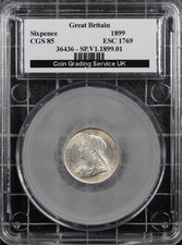 1899 Victoria Sixpence Coin