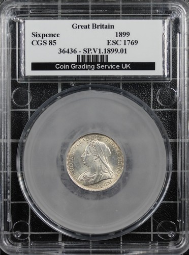 1899 victoria sixpence cgs - victoria,