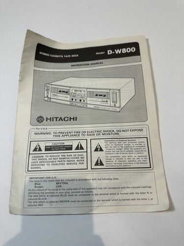 Hitachi w800 stereo - hitachi, d-w800