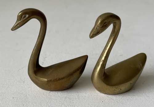 Ornamental brass swan - brass,