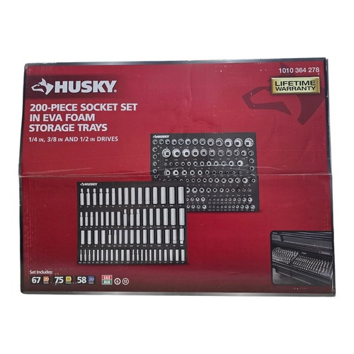 Husky 200 piece 3 - 1/4, 3/8