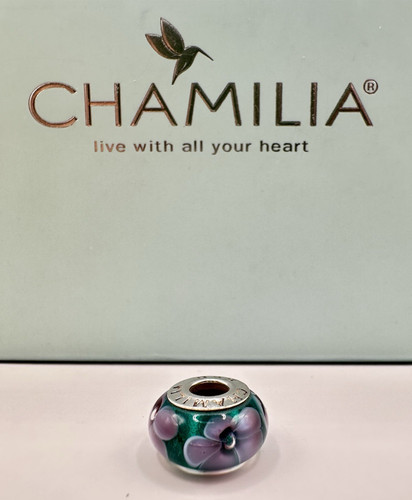 Chamilia green pink flower - chamilia,