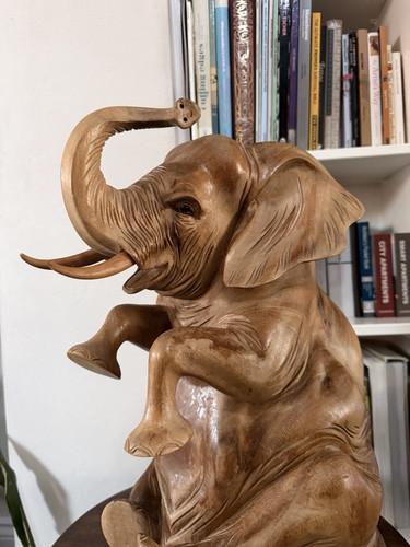 Large hand carved - solid, wood