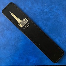 BLACKPOOL TOWER Embossed Black & Gold Leather Bookmark 9.5” Unused