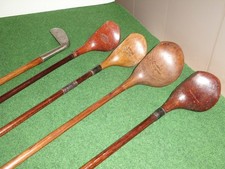 Vintage Hickory Shaft Golf Clubs - Auchterlonie - Anderson St Andrews - Display