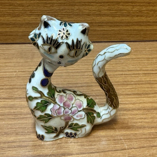 Chinese cloisonné cat - chinese,
