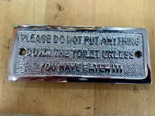Chrome Toilet Plate Sign Boat
