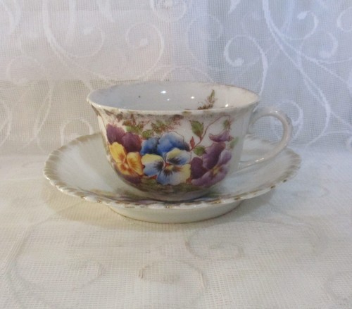 Antique gilded bone china tea - antique,