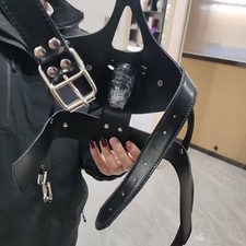 Leather gimp mask bondage - leather,