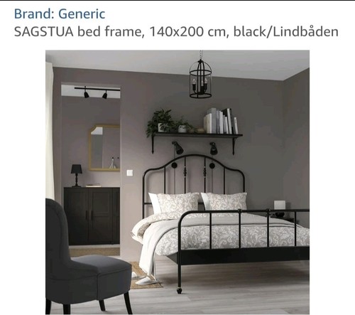 Used black metal bed - used-black,