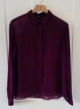 Top Shop Burgundy Sheer Shirt