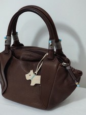 Radley Of London Chestnut Brown Leather Hand Bag With Scottie Charm & Dust Bag