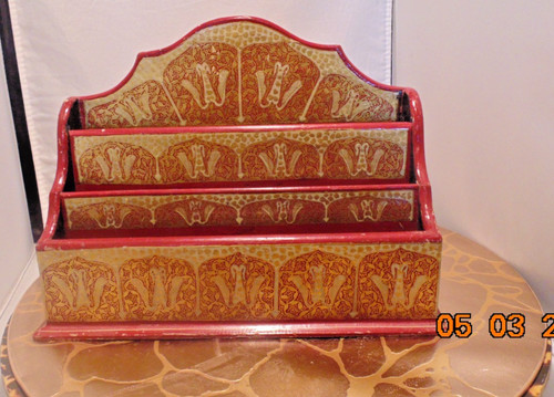 Burgundy gold papier mache - burgundy,