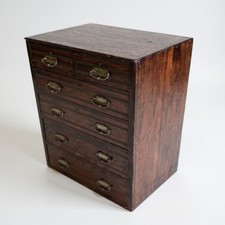 Edwardian Antique Mahogany Chest of Drawers – 2 Over 4 Vintage Bedroom Storage