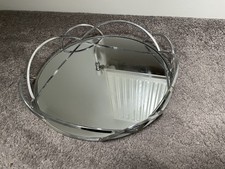 Large Glass mirror Candle Tray