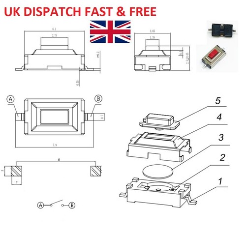 Tactile push button - push,