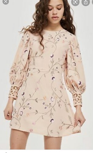 Topshop pink embroidered - topshop,