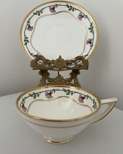 Minton Art Deco Hand Painted Teacup And Saucer Excellent Condition Rare 