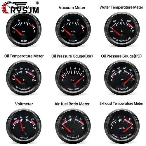 52mm led car gauge - 52mm, wateroil