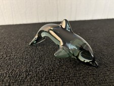 Black Anthracite Dolphin In Daum Crystal
