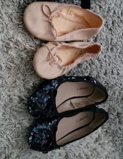 Girl's Bundle Ballet Shoes Children Size 12 / 31 Two Pairs Good Condition