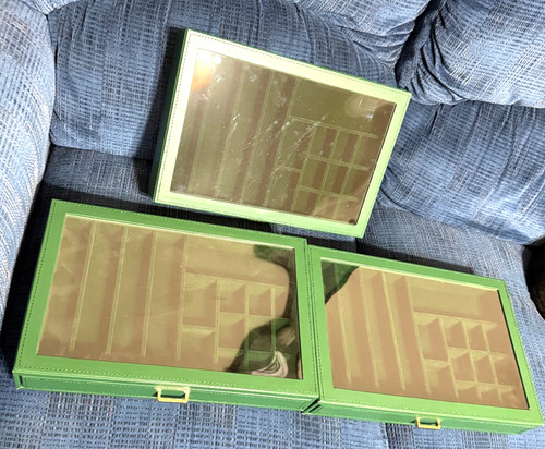 Set green leatherette - 3,