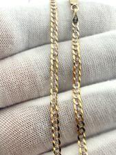 14 K Two Tone Real Gold Curb