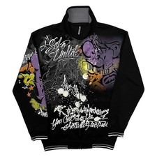 Vintage y2k 00s 90s ecko track suit top jacket Graffiti Print Black Medium