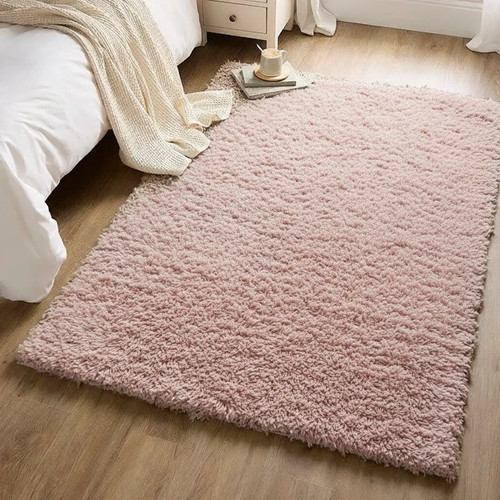 Blush pink shaggy rug - shaggy, soft