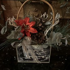 Vintage Hanging Basket Winter
