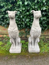 Pair of Large Greyhound Dogs Statues