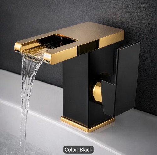 Black gold bathroom - gold,