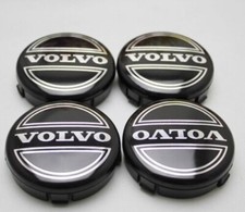 Volvo black centre caps - 4x,