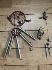 Vintage Wind Chimes & Hag Stone Wicked Witch & Australia? Stone (35 CT