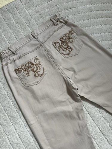 Y2k cropped jeans beige - y2k,