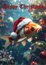 KOI CARP CHRISTMAS CARD WITH A