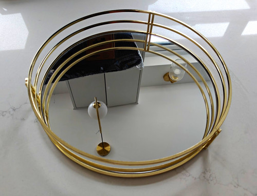 Gold decorative 30cm mirror - decorative,