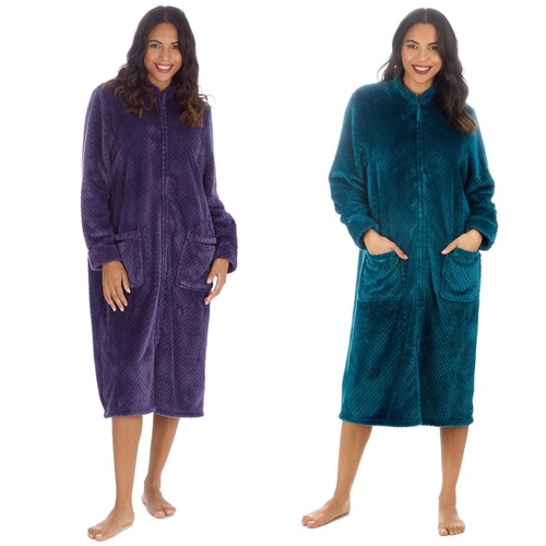 Ladies zip housecoat robe - housecoat,