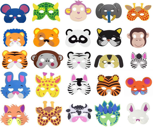 Kids eva foam animal masks - 25,