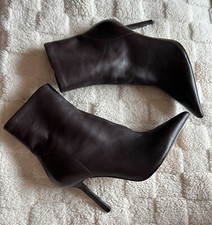 Zara Kitten Heel Ankle Boots Brown Leather UK6 1173/810