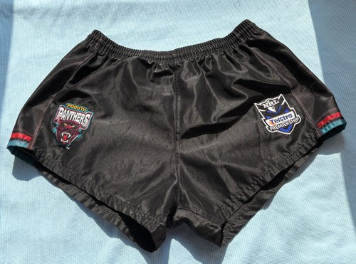 Nrl rugby shorts shiny black - nrl,