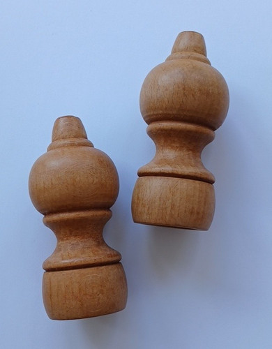 Pair wooden finials - wooden, finials,
