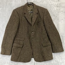 Dartington Hall Tweed Blazer Jacket Brown Wool Size Chest 38"