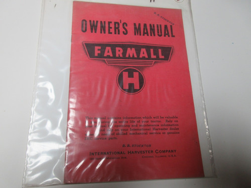 Farmall tractor manual - farmall, h