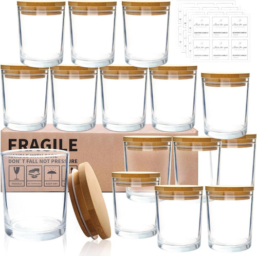 Pack clear candle jars - 7,