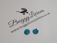 2x Mamas & Papas Swirl Wheel Hub Caps Light Blue Stroller Replacement Part Buggy