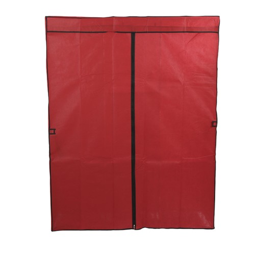 Red portable wardrobe closet - wardrobe,