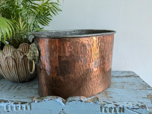 Antique hammered copper pot - xl,
