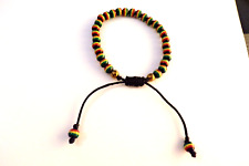 6MM ADJUSTABLE BRAIDED BEADED RASTA/SURF/JAMAICAN BRACELET